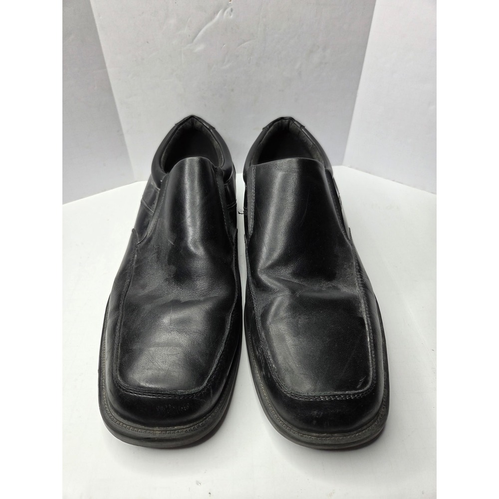 Dockers Mens Black Leather Slip On Loafers Square Toe Shoes 90-93194 Size 13W